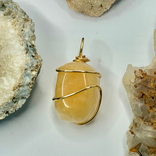 Gold Yellow Calcite Pendant