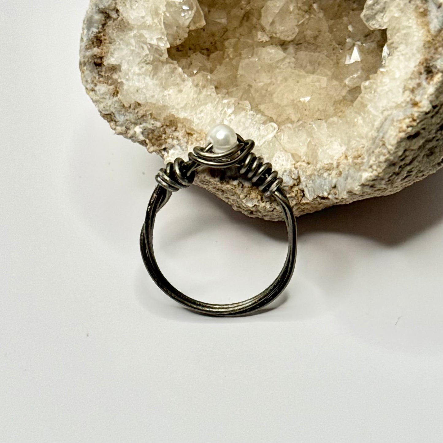 Charcoal Pearl Ring