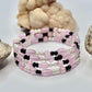 Silver Pearl and Resin Wrap Bracelet