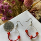 Carnelian hoop earrings with silver wire wrapping