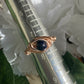 Blue Goldstone ring with rose gold wire wrapping